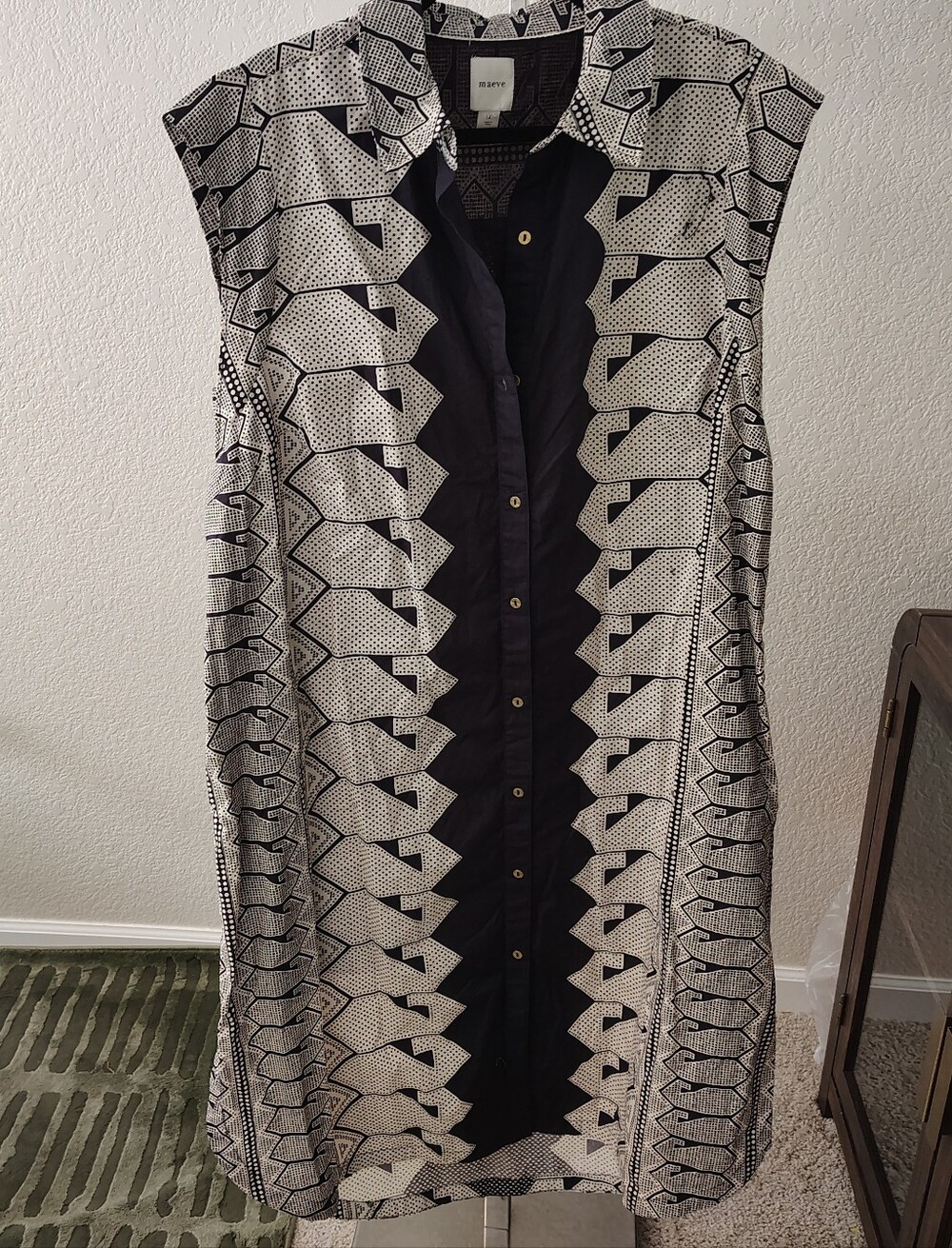 Anthropologie Maeve Lillian Button-Front Midi Dress  1x Plus Xxl 18 20 22